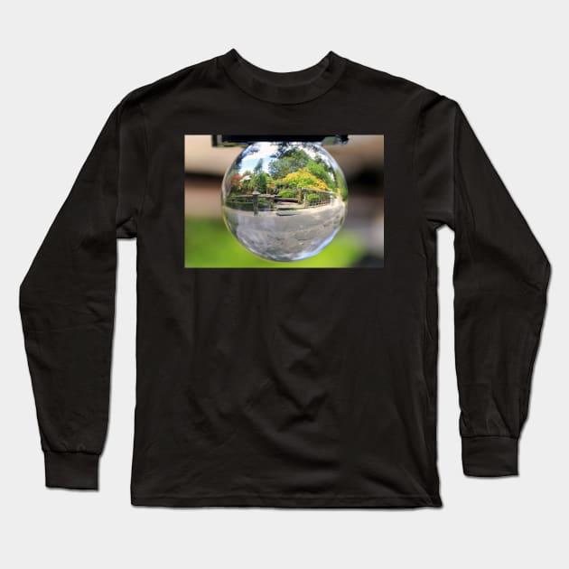 Japanese Garden in a crystal ball Long Sleeve T-Shirt by Kirkcov